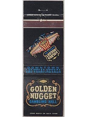 Vintage Golden Nugget Downtown Las Vegas Nevada NV Matchbook Cover